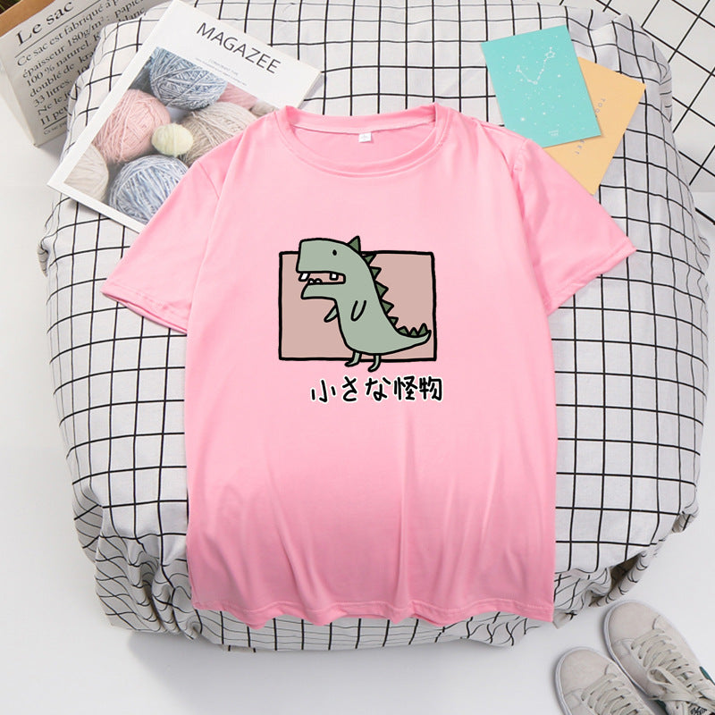 Cartoon anime little dinosaur t-shirt — scale reference