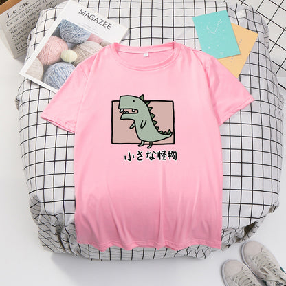 Cartoon anime little dinosaur t-shirt — scale reference