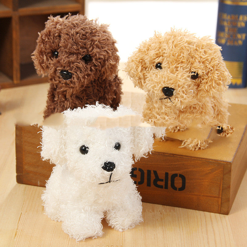 Cute plush dog plush doll pendant Teddy doll — side view
