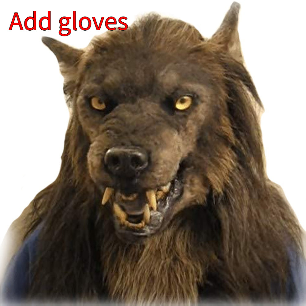 Latex Simulation Wolf Head Mask Headgear | Magic Stories