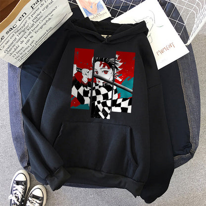 Anime Print Men's And Women's Hoodies Harajuku Street Fashion Hooded Sweatshirt — detail