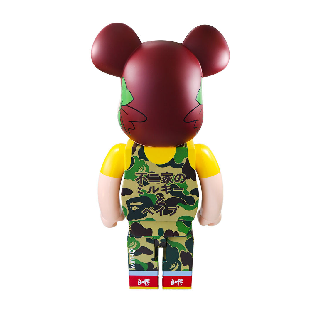 1000% Bearbrick BAPE × Pekochan (Green) — detail