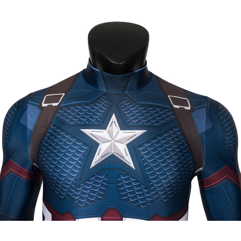 Avengers Endgame Captain America Jumpsuit Cosplay Costume — detail