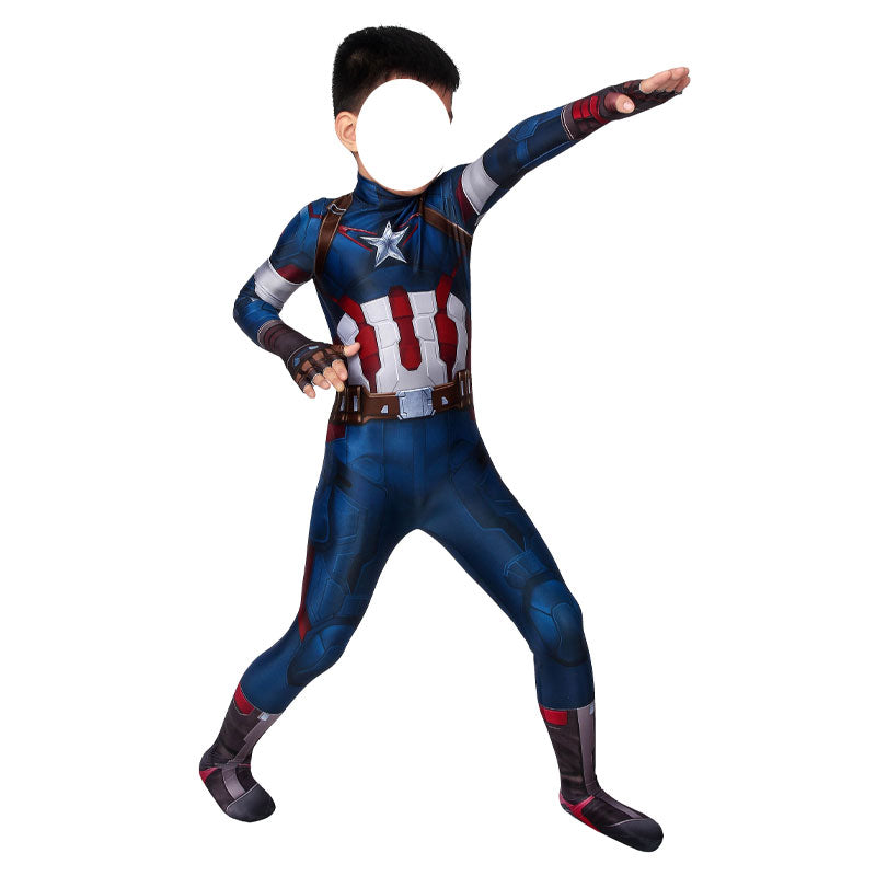 Avengers: Age of Ultron Captain America Kids Jumpsuit Cosplay Costumes — detail