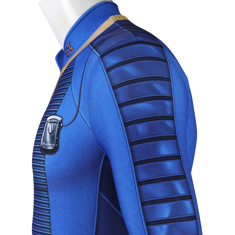 Fallout TV Season 1 Norm 33 Jumpsuit Cosplay Costumes — detail