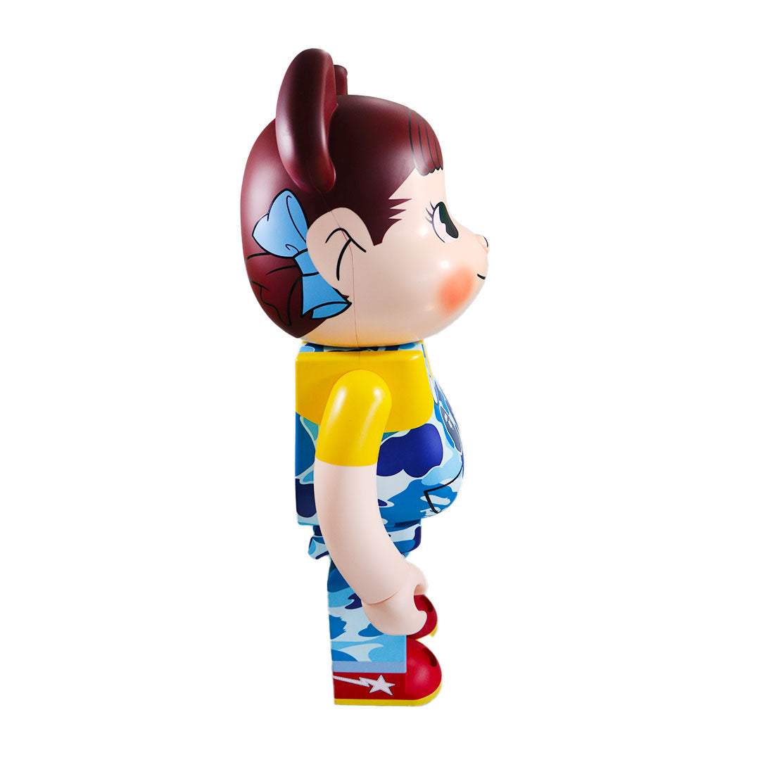 1000% Bearbrick BAPE × Pekochan (Blue) — side view