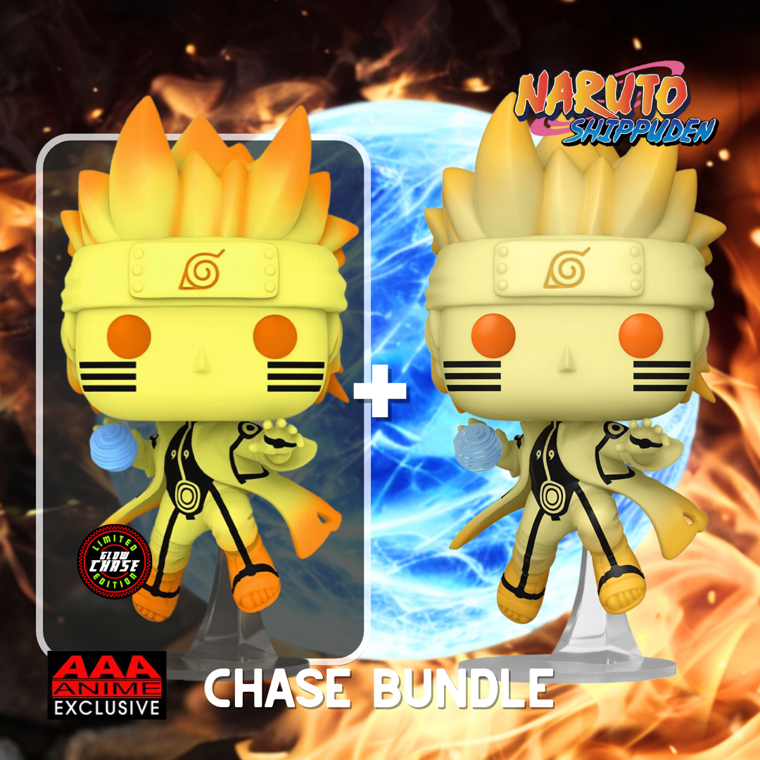 Naruto Chase Funko Pop Duo — Hinata (Twin Lion Fists) + Kurama Link Mode Naruto — back view