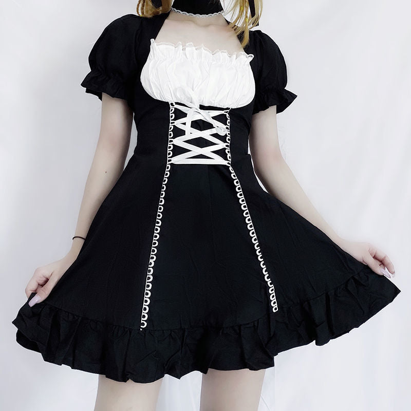 Puff Sleeve Dress Maid Outfit Girl Soft Girl