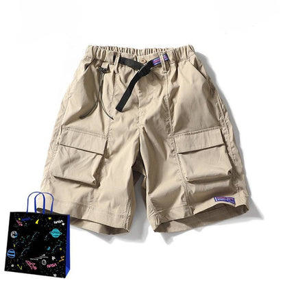 Mens Summer Work Shorts Japanese-style Streetwear Brand Pants