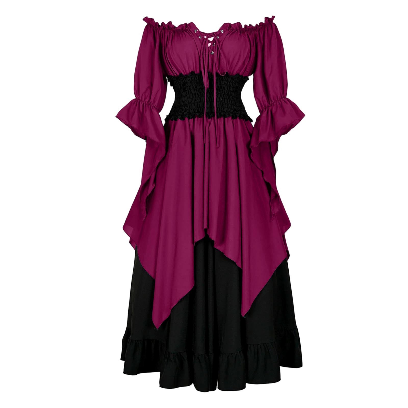 Retro Cosplay Halloween Pleated Corset Dress — detail