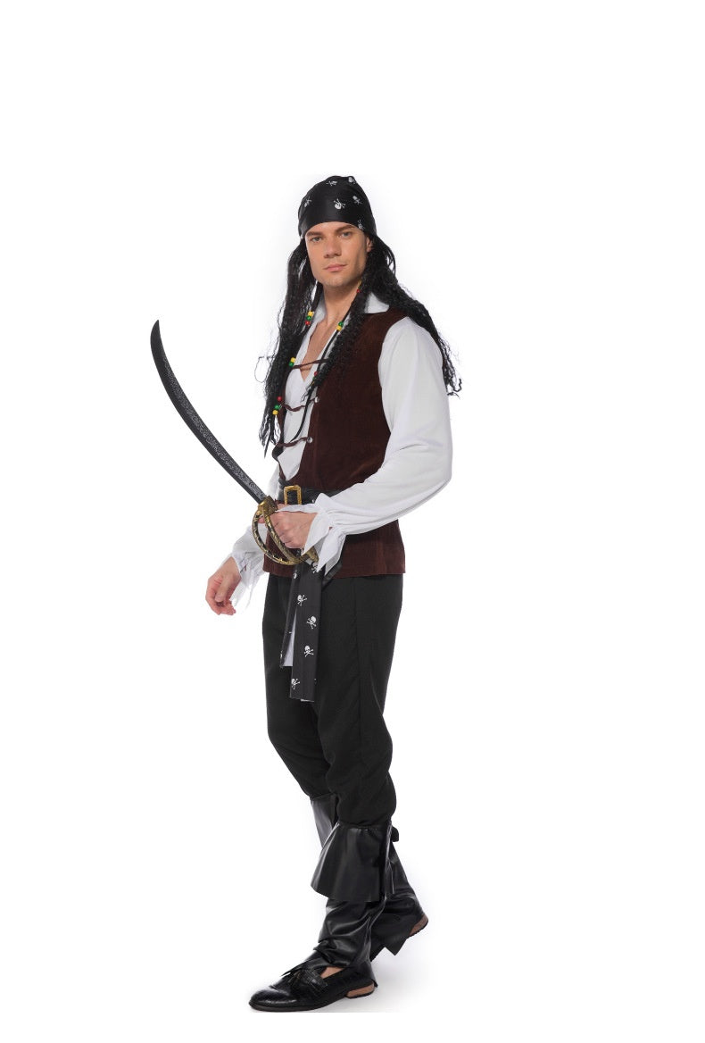 Men's Cosplay Clothes Halloween Pirates Of The Caribbean Clothing — side view