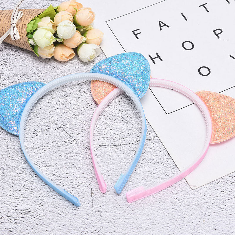 Cat Ears Headband Fine Sequins Cartoon — scale reference