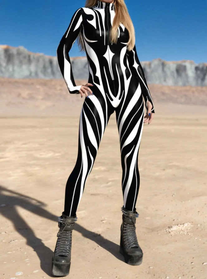 3D Digital Printing Cosplay One-piece Play Costume — back view