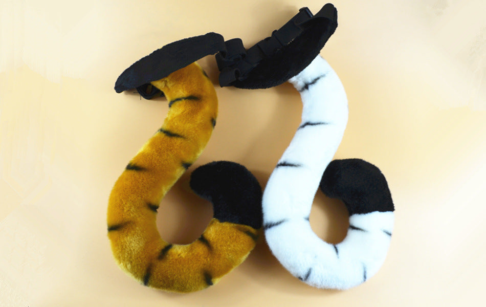 Plush Toy Zoo Children Props Tiger Paw Gloves Hand Warmer Pillow — side view
