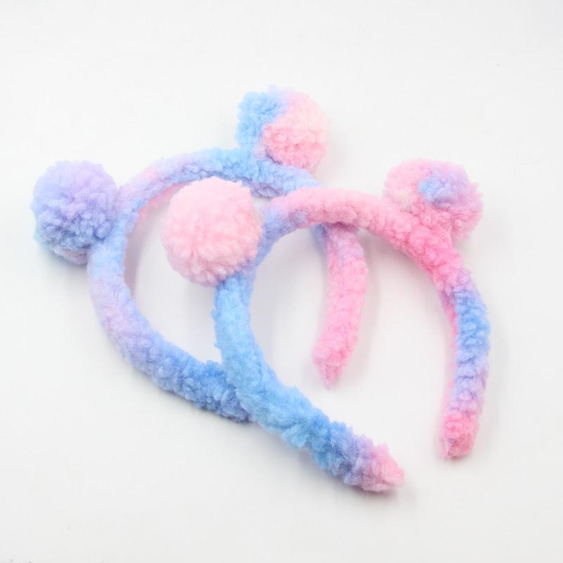 Cute Lamb Hair Bear Ears Headband — side view