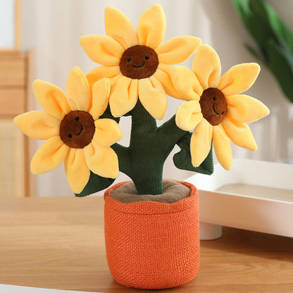 Cartoon Smiling Sunflower Plush Toy | Magic Stories