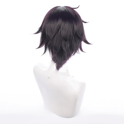Men's Cosplay Wig Reverse Dark Purple Short Hair — side view