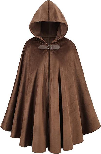 Medieval Suede Leather Cloak Halloween Retro | Magic Stories