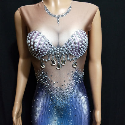 Mermaid Costume Blue Piranha Female Singer | Magic Stories