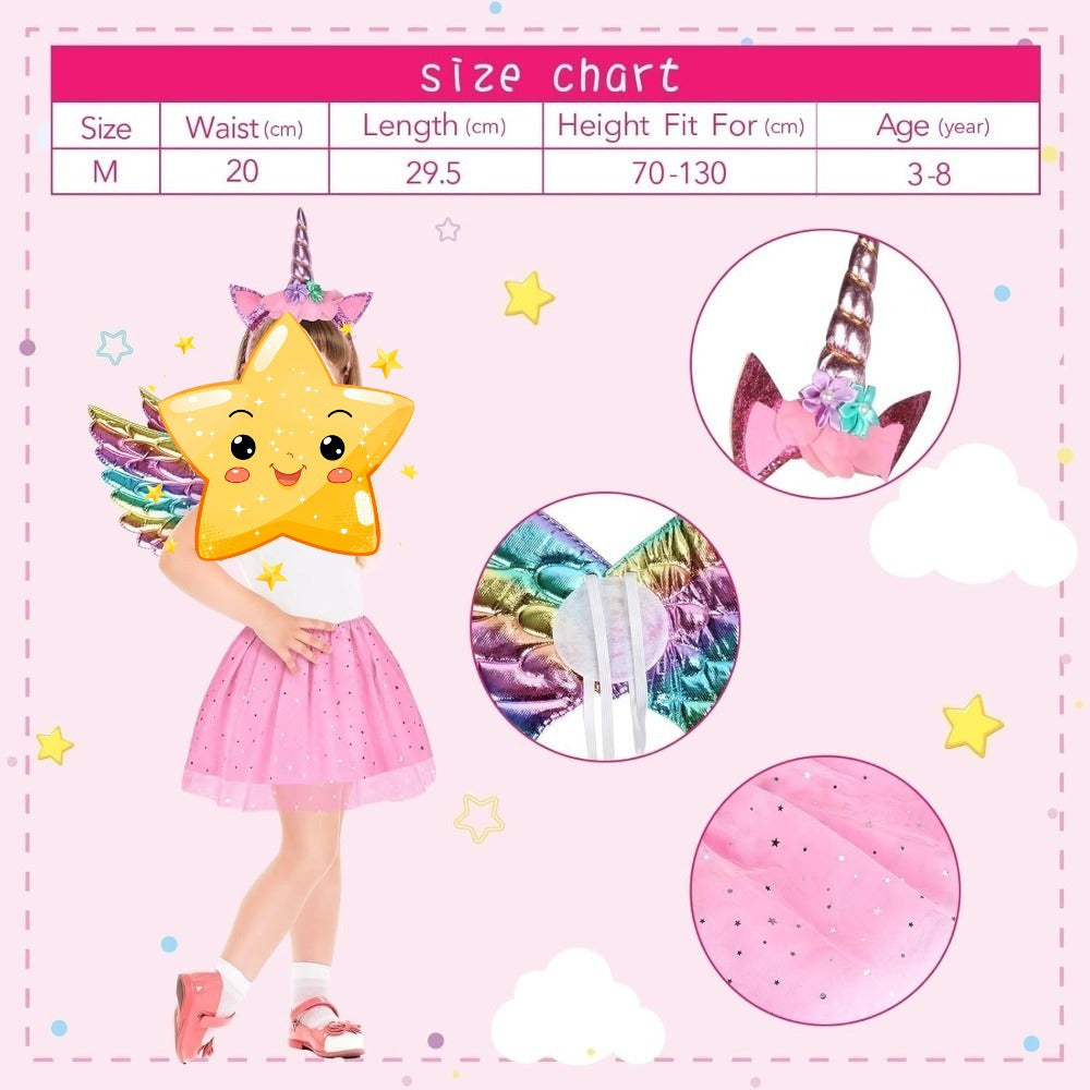 Costume Accessory Set With Headband, Wings, And Dress In Pink And Purple; Costume Accessories For Party And — side view