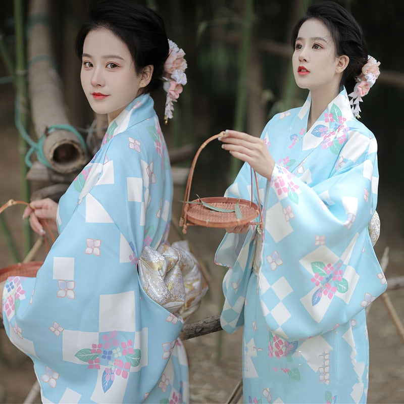 Japanese Modified Kimono Women's Formal Traditional Dress — scale reference