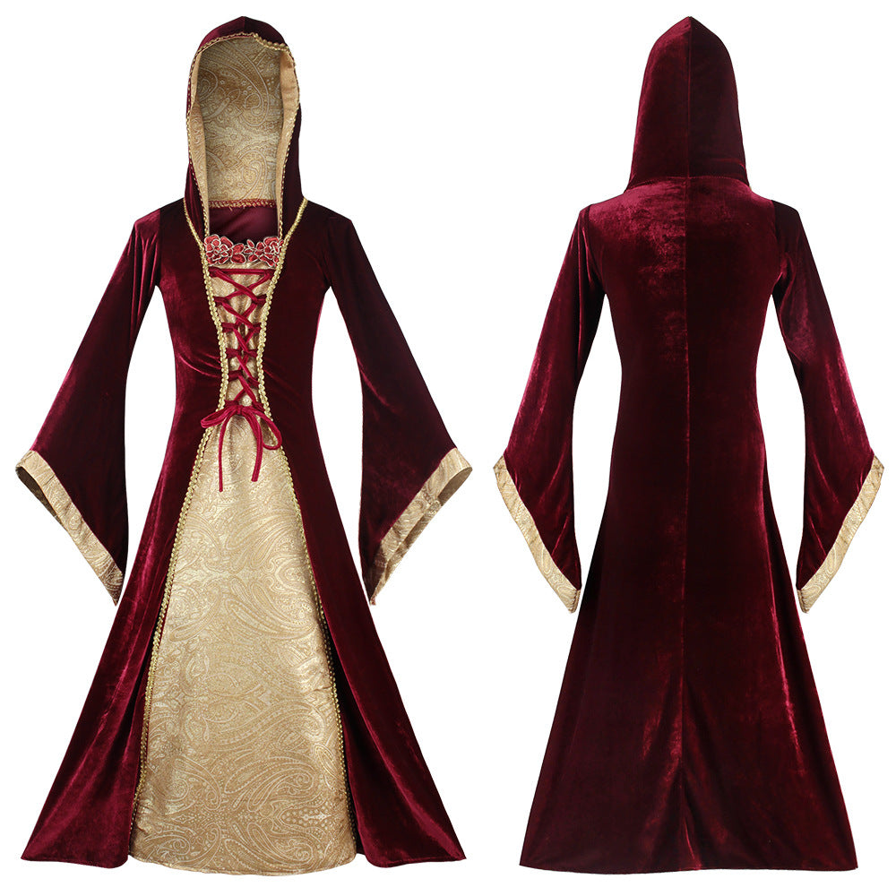 Halloween Cosplay Costume European Retro Court Gown — detail