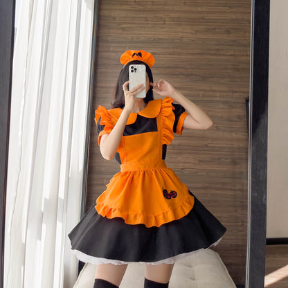 Halloween Embroidered Polyester Maid Outfit — in use