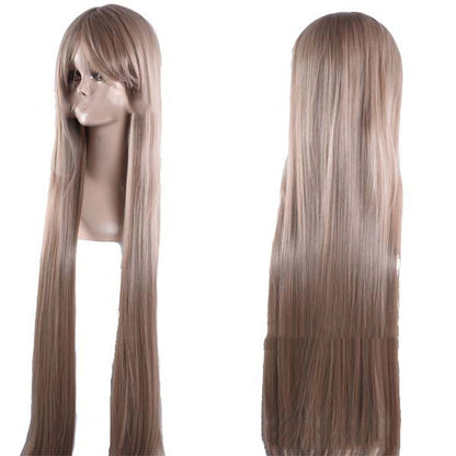 Anime wig, long straight hair — back view