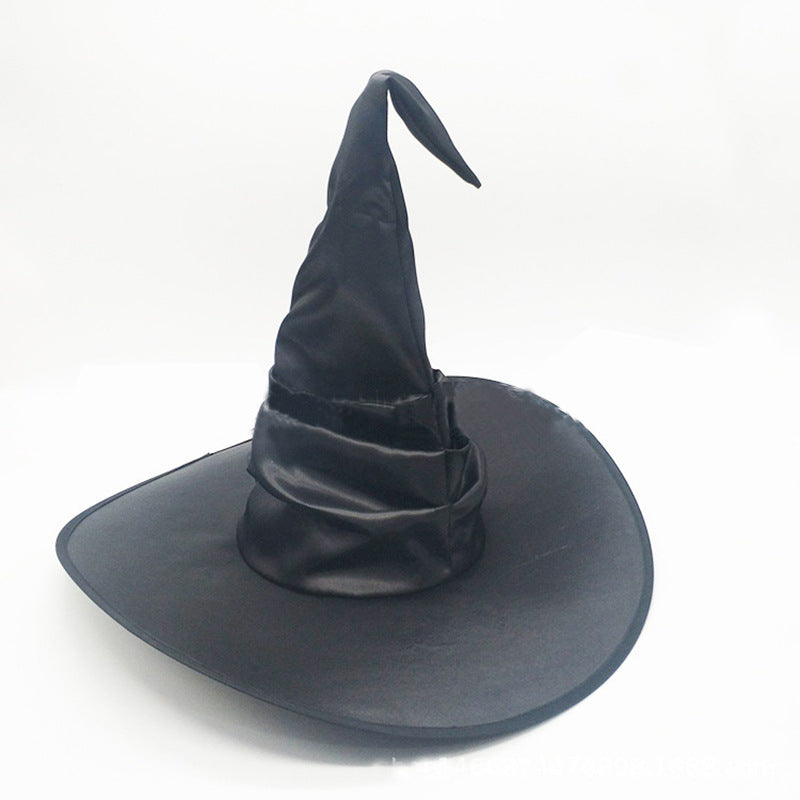 Halloween Costume Witch Spider Pendant Witch Hat Black Cloak Nose Eyes Suit — detail