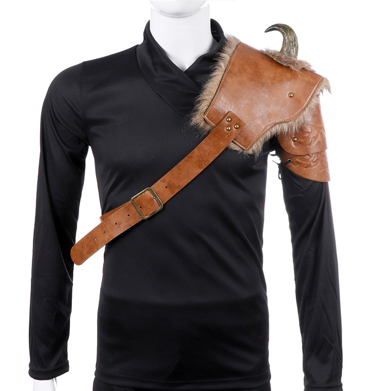 Halloween Cosplay Costume Men's Medieval Viking Armor Shoulder — scale reference