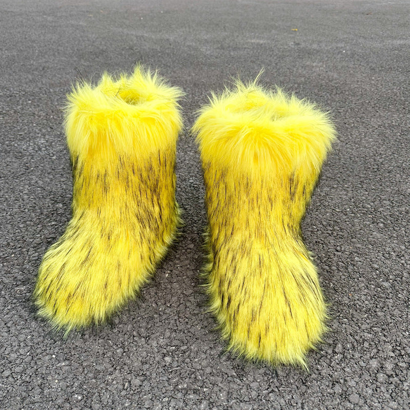 Raccoon Fur Plush Snow Boots | Magic Stories
