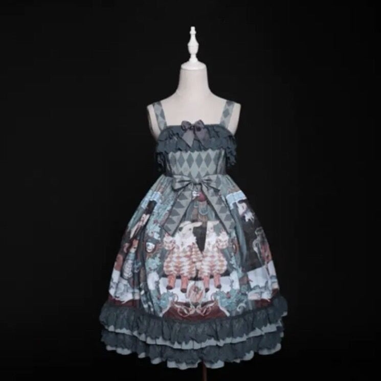 Amoi Deformity Show Lolita Retro Palace Lace Girl Op Lolita Dress — detail