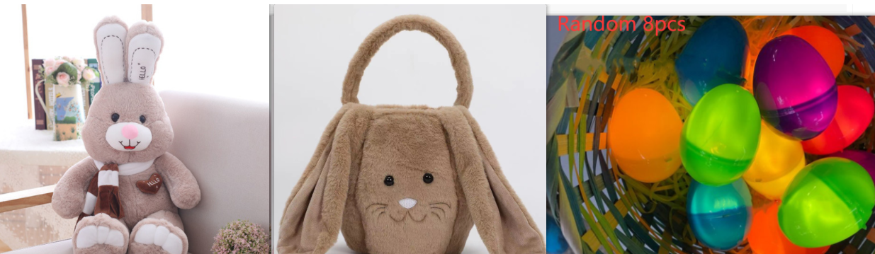 Rabbit plush doll — back view