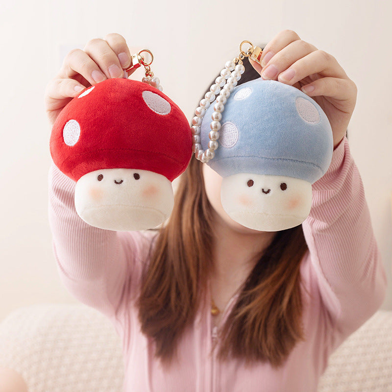 Small Mushroom Pillow Girls' Sleep Hug Doll Healing Series Doll Plush Toy — scale reference