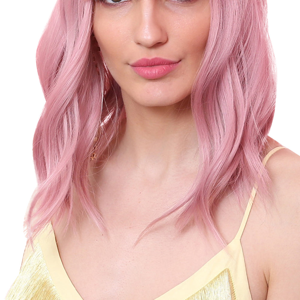 LC210-1 Curly Wavy Wig Pastel Short Bob Synthetic Wigs Cosplay Costume Wigs For Women — scale reference