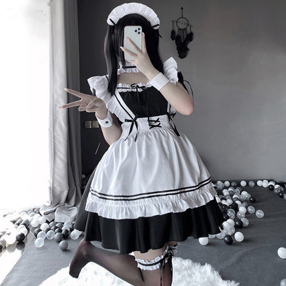 Soft Girl Japanese Lolita Maid Maid Costume Cosplay — back view