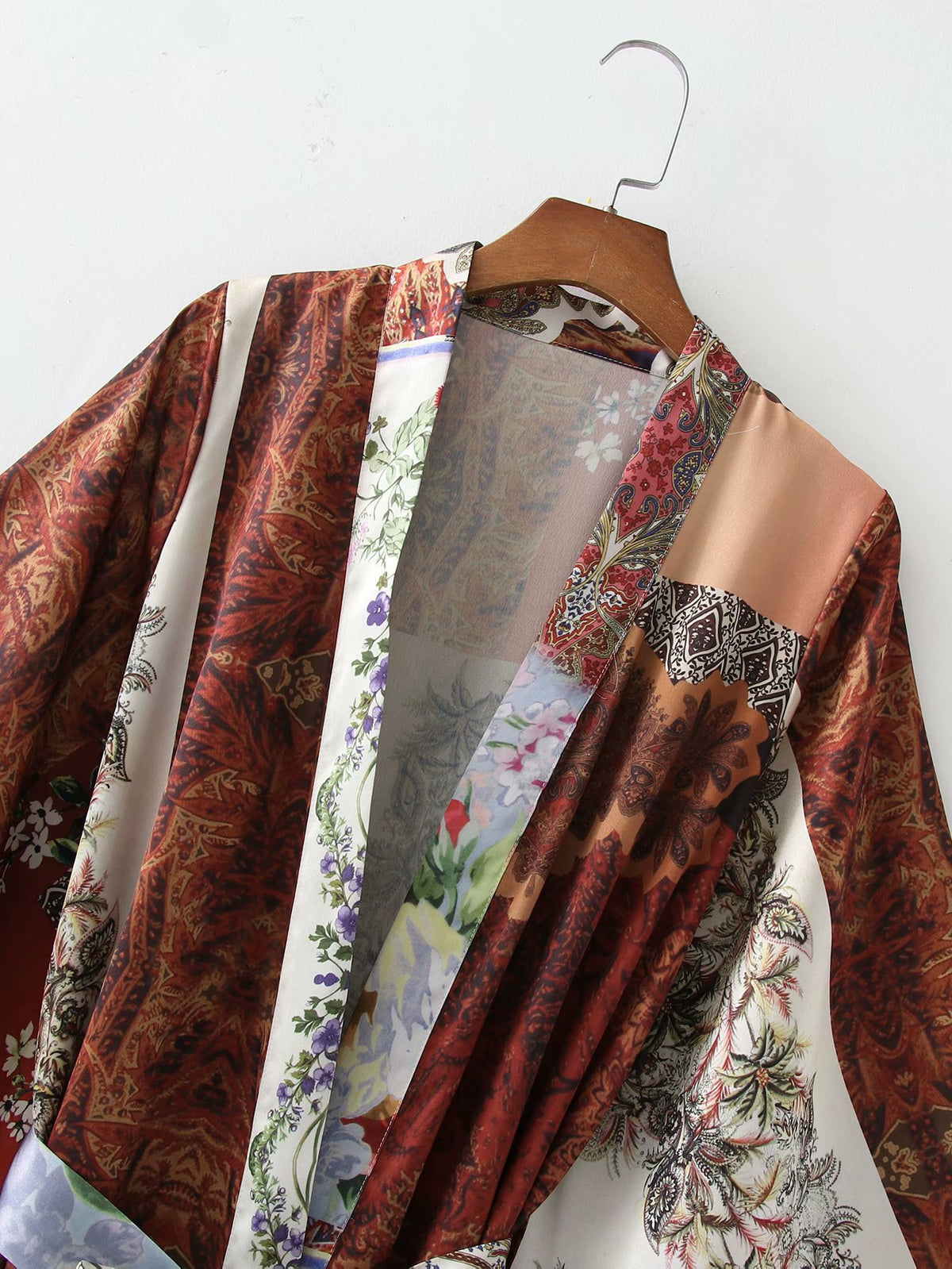 Fashion Ladies Printed Kimono Dress Outer Wear — back view