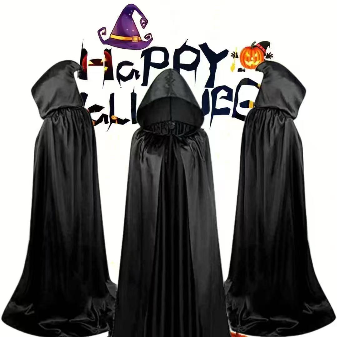 Halloween Costume Satin Black Grim Reaper | Magic Stories
