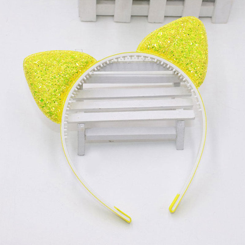 Cat Ears Headband Fine Sequins Cartoon — side view