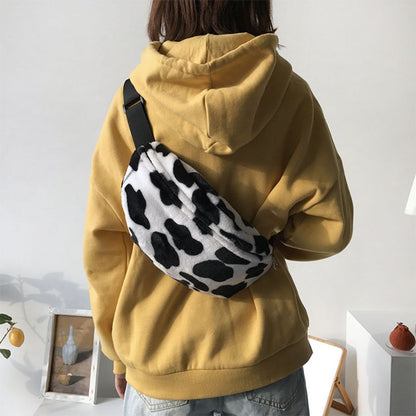 Cow plush all-match small chest bag | Magic Stories