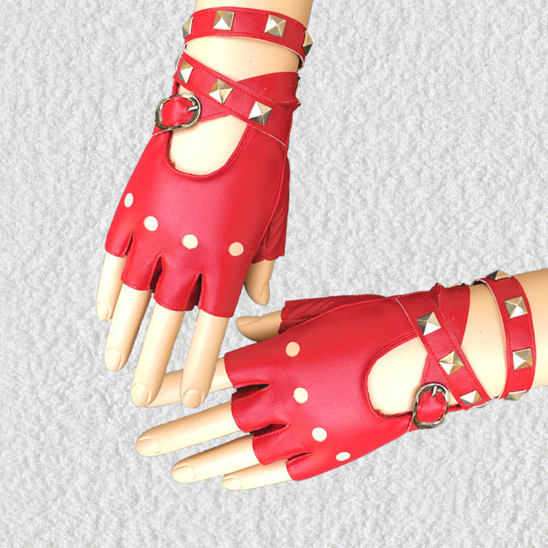 Women Punk Rock Half Finger Gothic Gloves | Magic Stories
