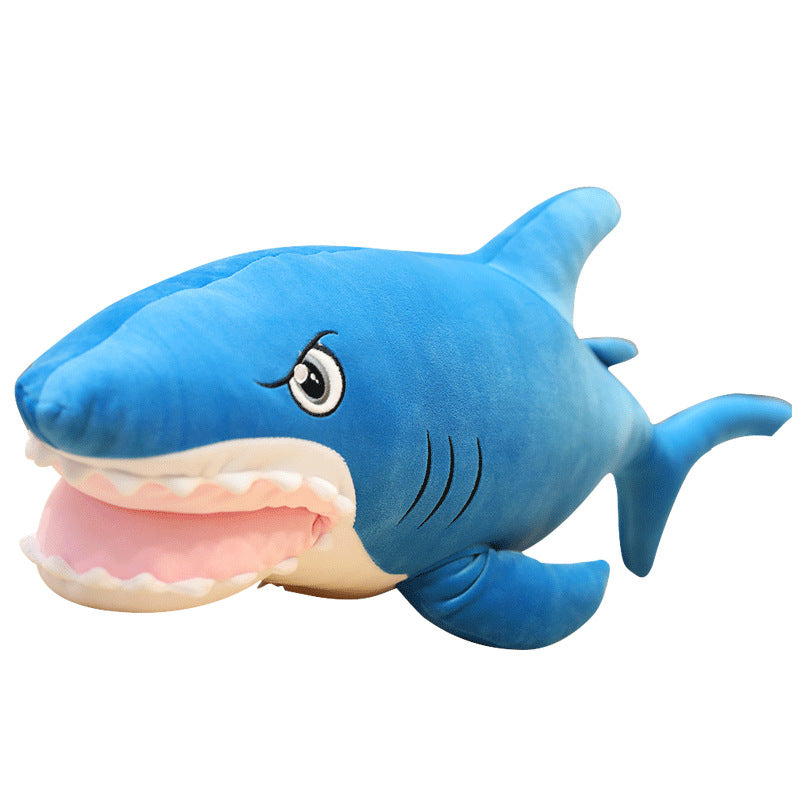 Shark pillow plush toy — side view