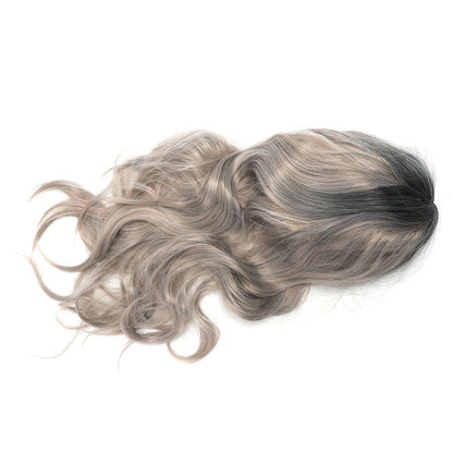 Brown Gold Blonde Long Wavy Wig Synthetic Curly Hair Cosplay Fashion — side view