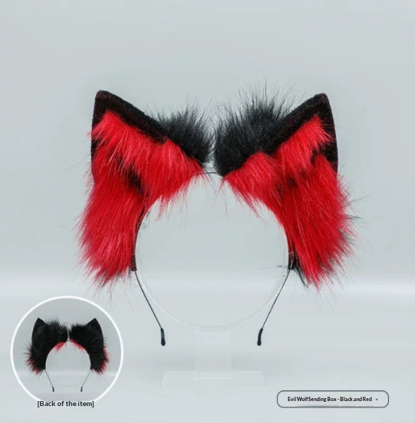 Ear Cosplay Wolf Ear Headpiece Wolf Tail Wolf-style Plush Animal — detail