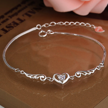 Angel Wings Wings Heart Bracelet — back view