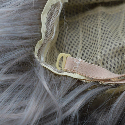 Brown Gold Blonde Long Wavy Wig Synthetic Curly Hair Cosplay Fashion — back view