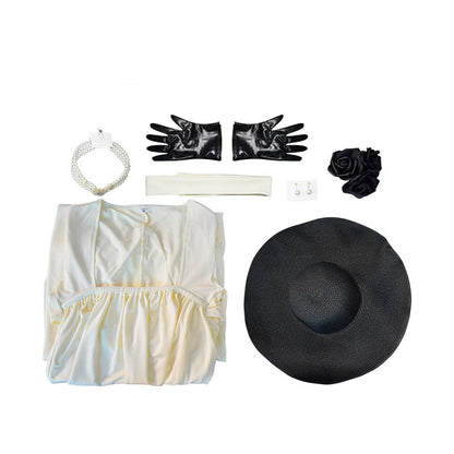 Female White Vampire Dress Halloween Costume — detail