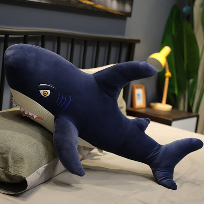Sawtooth shark plush toy — back view