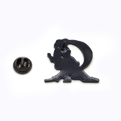 Cartoon anime oil drop brooch — back view
