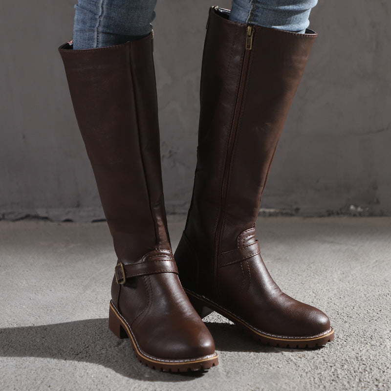 Women's high boots plus velvet warm knight boots — packaging